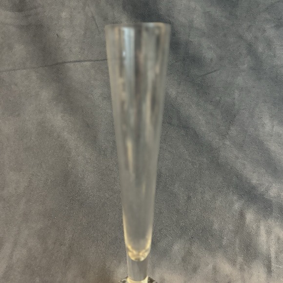 Vintage MCM Clear Art Glass Bud Vase Bullicante Bubble Base Murano Style 10" - Picture 3 of 5